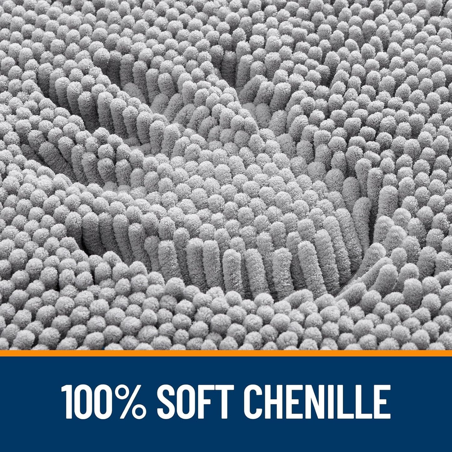 30x20 Bath Rugs, Super Soft and Absorbent Bath Mats, Quick Drying Rubber Backing, Machine Washable for Bathroom Floor, Tub and Shower, Home Decor Accessories, Grey