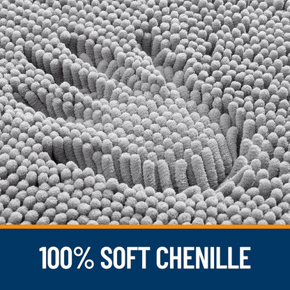 30x20 Bath Rugs, Super Soft and Absorbent Bath Mats, Quick Drying Rubber Backing, Machine Washable for Bathroom Floor, Tub and Shower, Home Decor Accessories, Grey